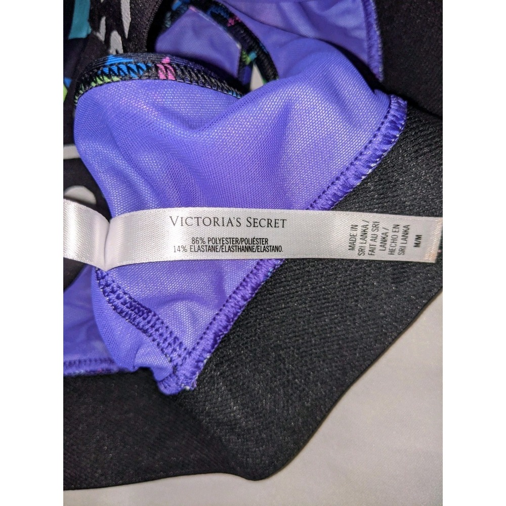 Victoria's Secret Sports Bra Size Medium Multicolor Geometric Logo Band - Picture 15 of 16